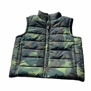 Gymboree Green and Black Camo Puffer Vest